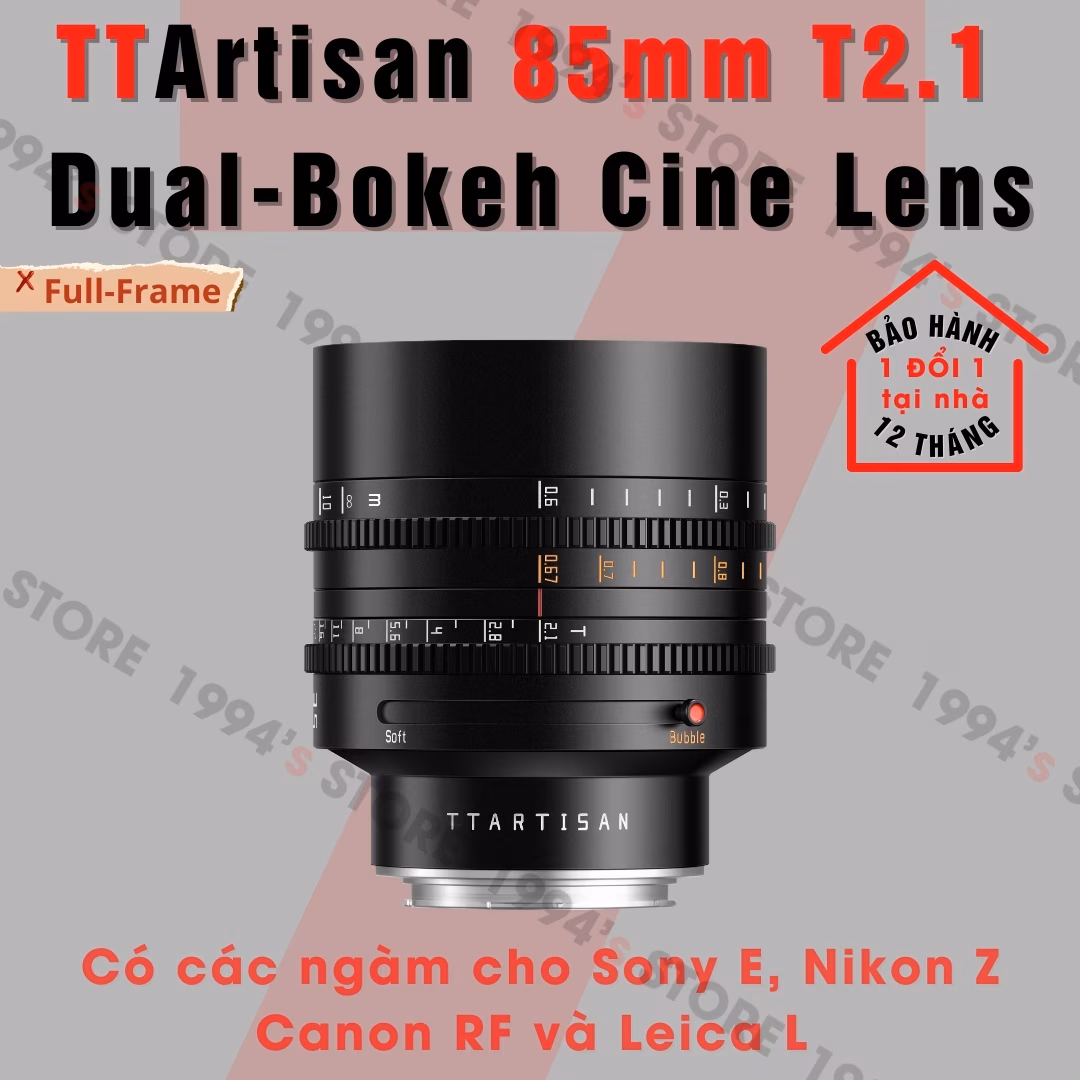 TTArtisan 85mm T2.1 Dual-Bokeh Cine Lens – FullFrame