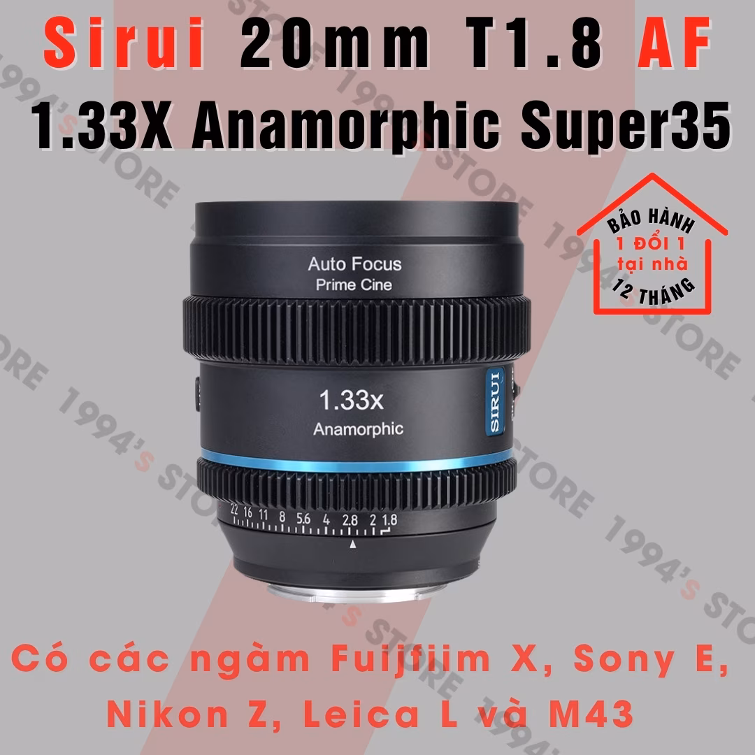 Sirui 20mm T1.8 AF 1.33X Anamorphic Cine Super35