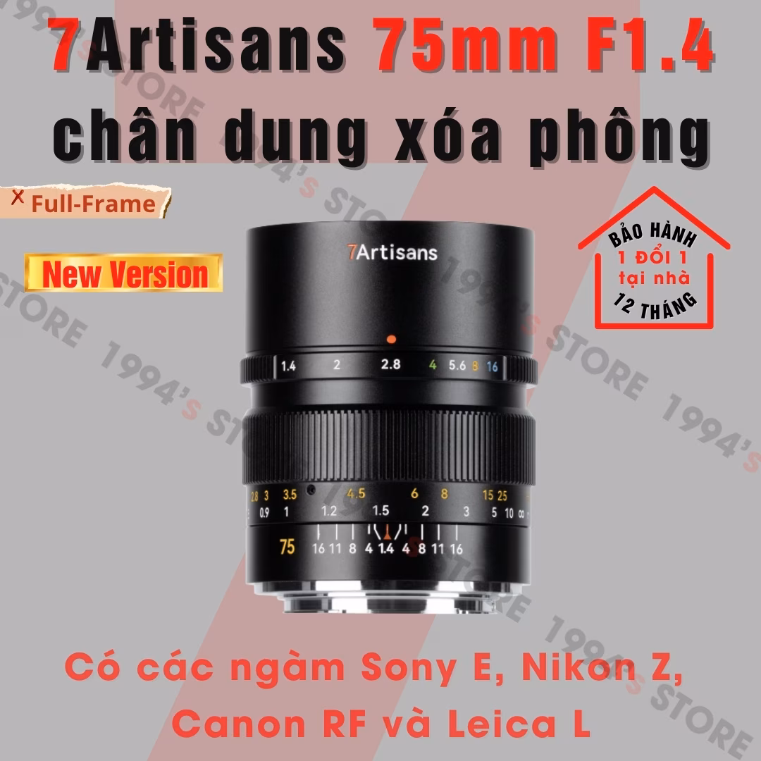 7Artisans 75mm F1.4 New Version – Lens chân dung xóa phông for Full-Frame