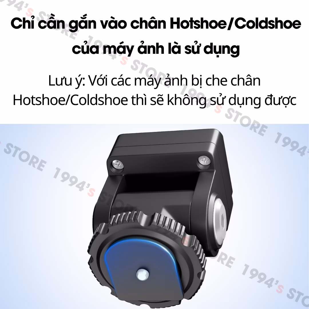 Đế nâng chân Hotshoe/Coldshoe có thể điều chỉnh góc linh hoạt 180 độ dùng cho các đèn Flash Godox, Ulanzi, Medalight….