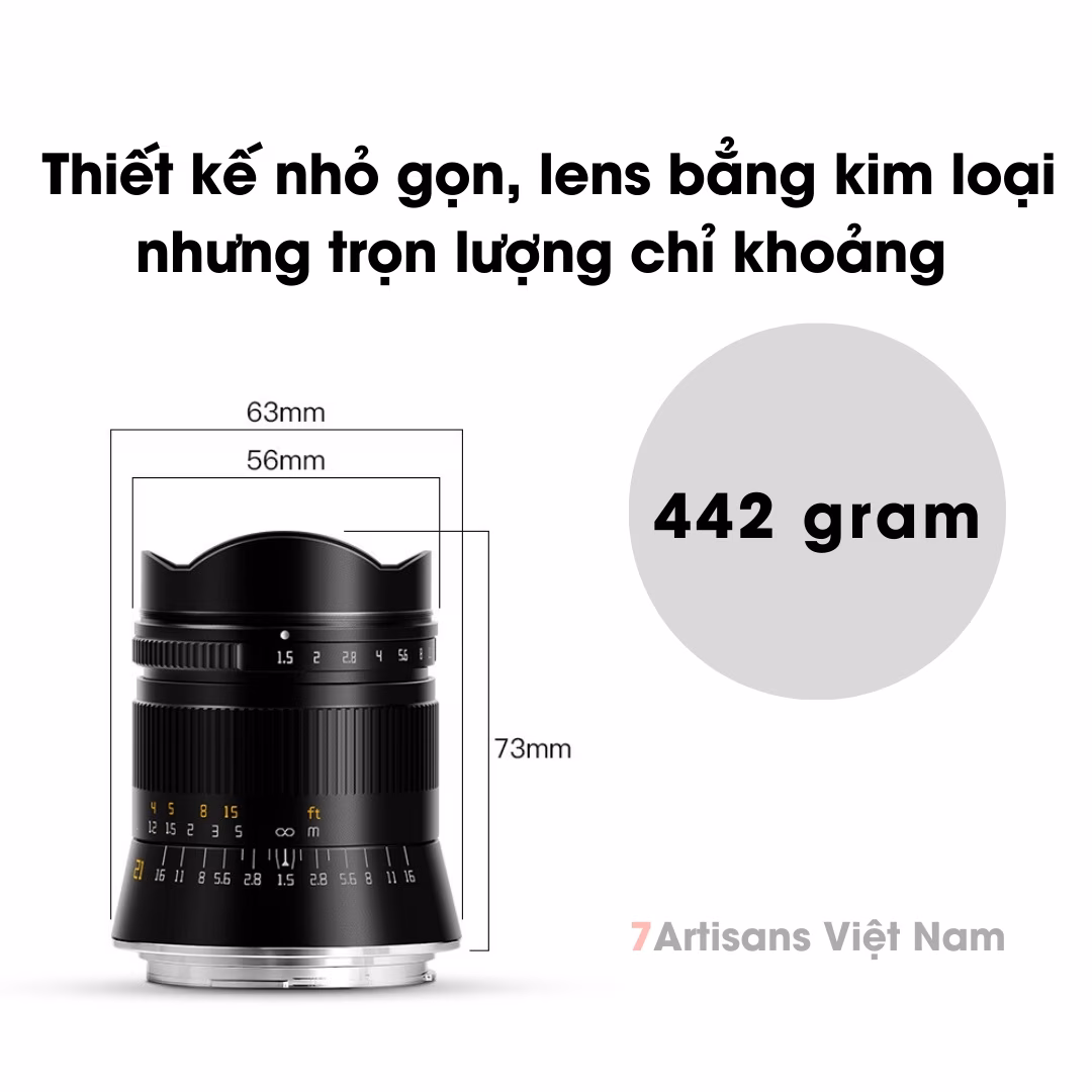 TTArtisan 21mm F1.5 Lens góc rộng Full Frame cho Leica M – Tặng kèm Hood