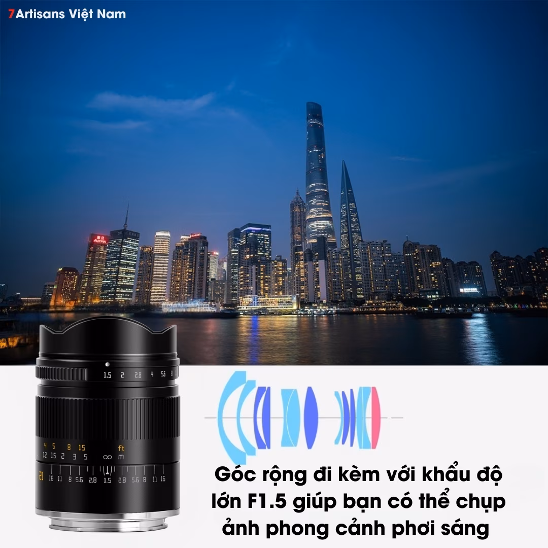 TTArtisan 21mm F1.5 Lens góc rộng Full Frame cho Leica M – Tặng kèm Hood