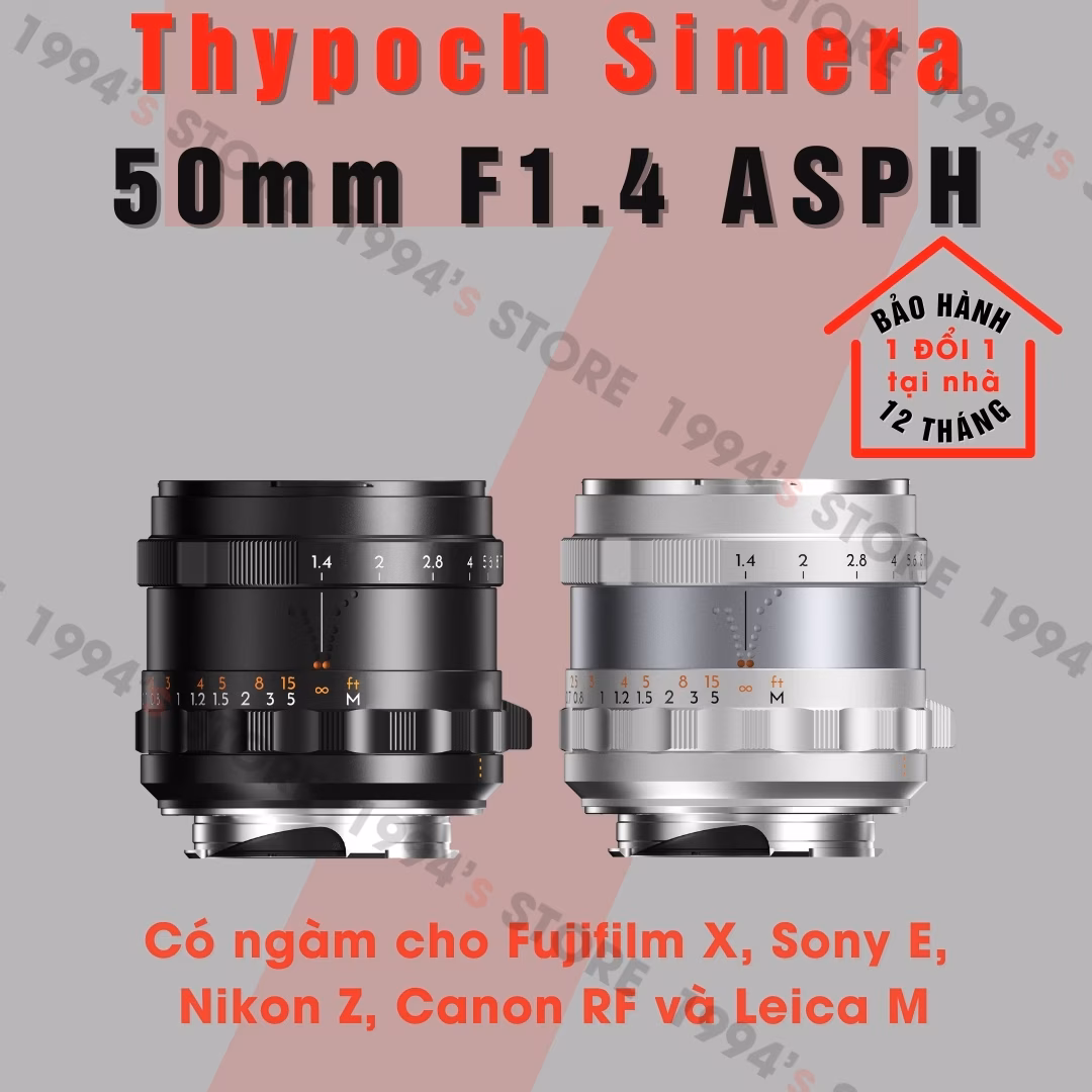 Thypoch Simera 50mm F1.4 ASPH Full-Frame – Có màu Black và Silver