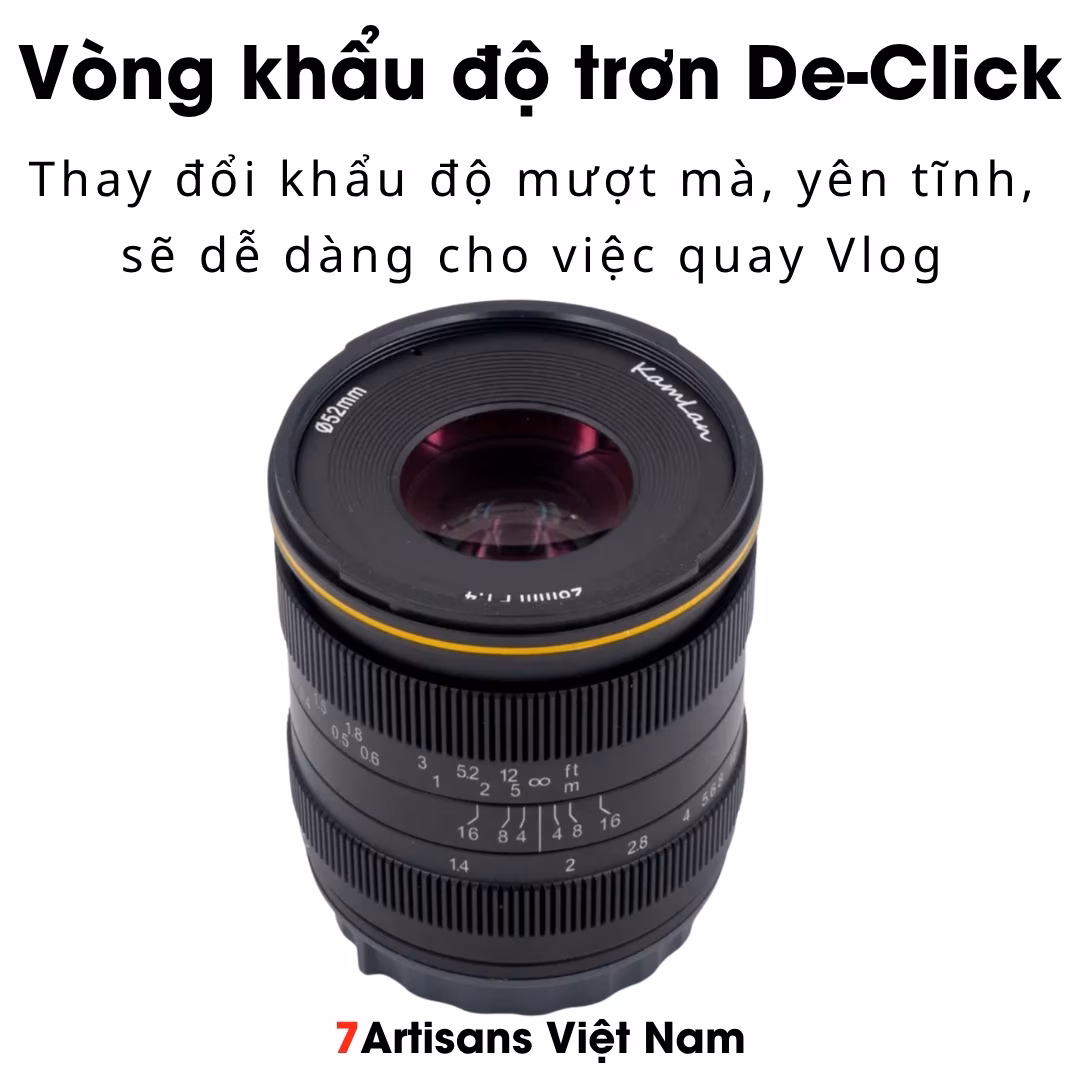 Kamlan 28mm F1.4 đa dụng, khẩu độ lớn