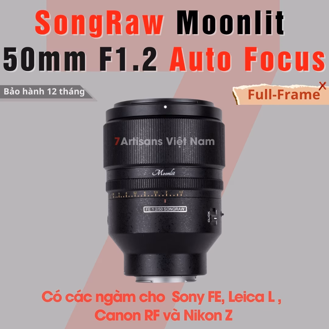 SongRaw Moonlit 50mm F1.2 Auto Focus cho Full-Frame