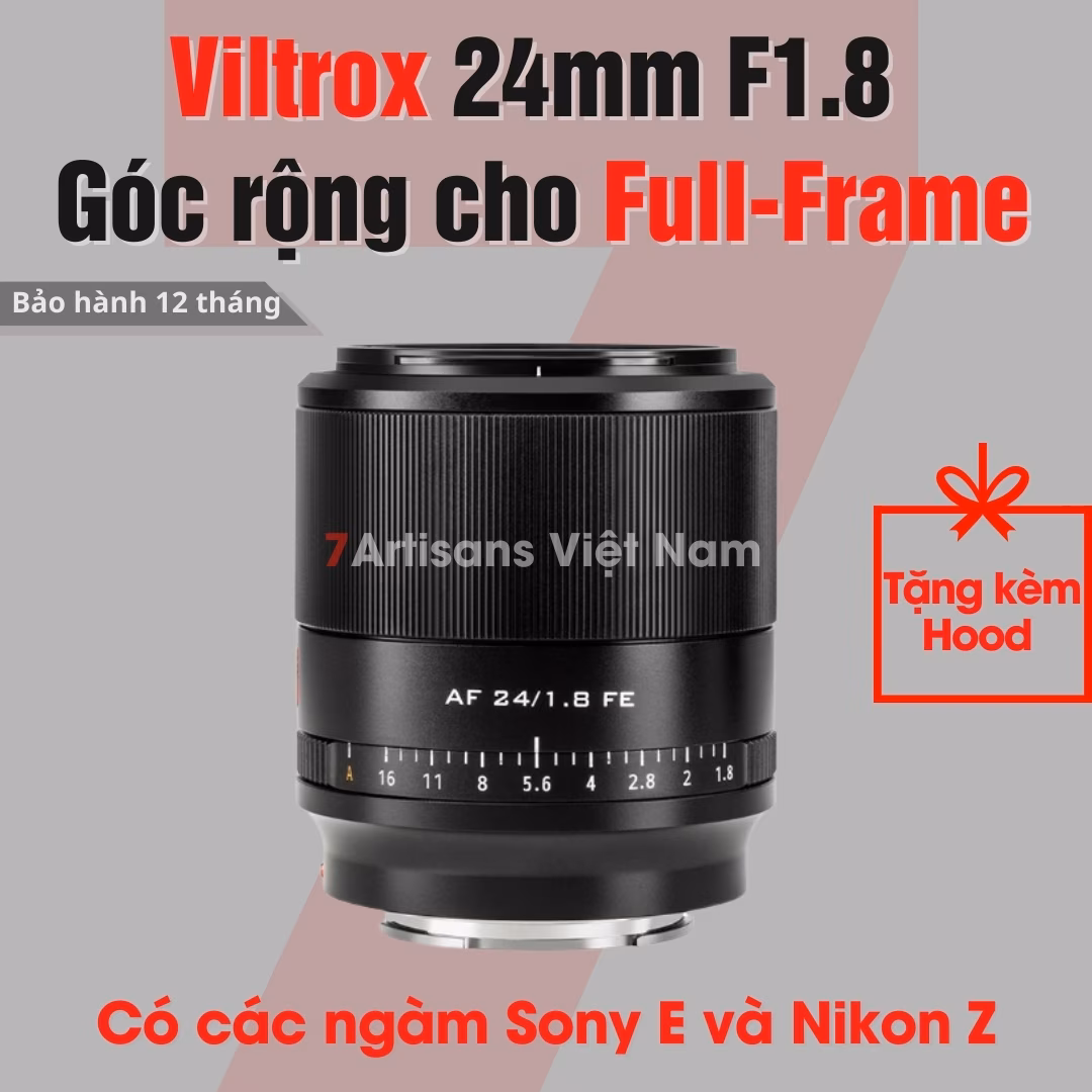 Viltrox 24mm F1.8  Auto Focus Full-Frame – Lens đa dụng góc rộng