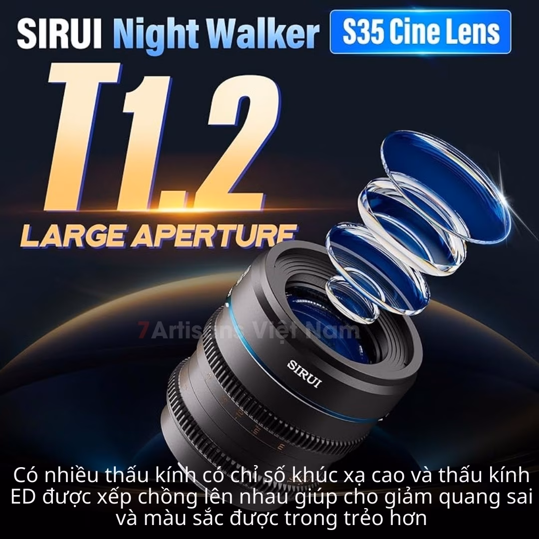 Lens SIRUI Night Walker Super35 75mm T1.2 Cine Lens