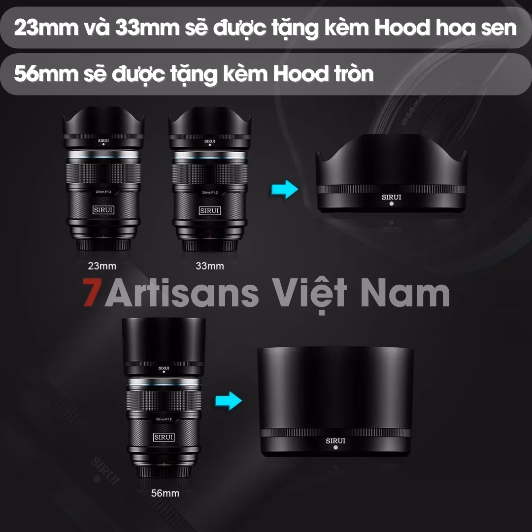 Bộ 3 lens SIRUI Sniper Series 23mm F1.2 , 33mm F1.2 và 56mm F1.2 AF