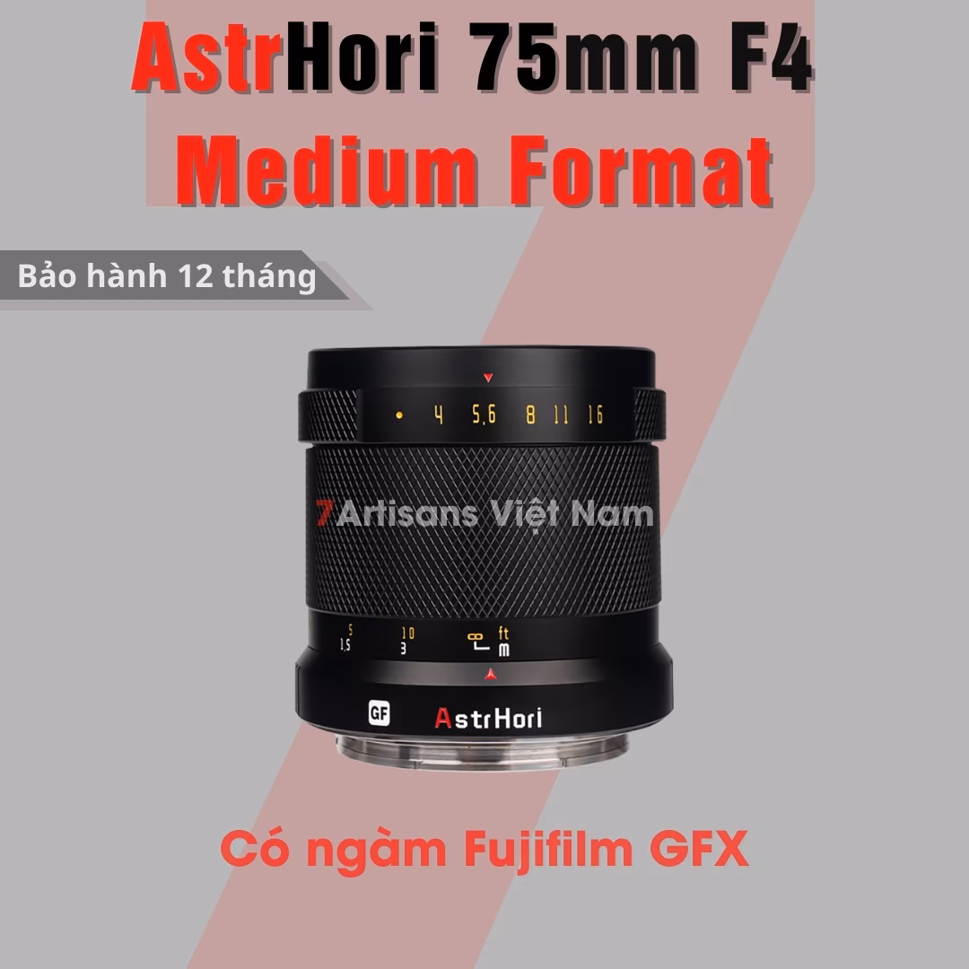 AstrHori 75mm F4 Medium Format – Lens dành cho máy ảnh Fujifilm GFX