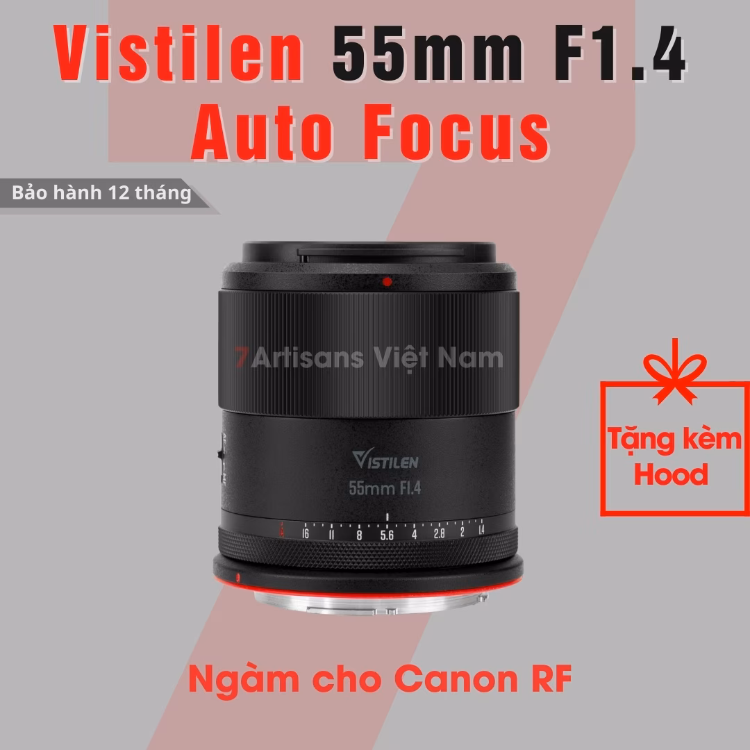 Vistilen 55mm F1.4 AF lấy nét tự động cho Canon EOS R – Lens chân dung xóa phông