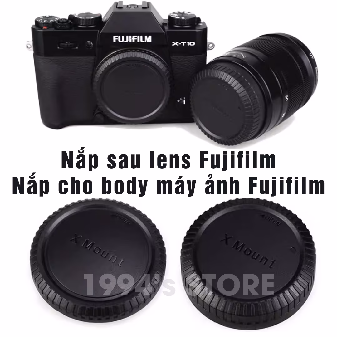 Combo Nắp sau lens, Nắp body cho lens/máy ảnh Fujifilm X mount ( Rear cap, body cap ngàm FX )