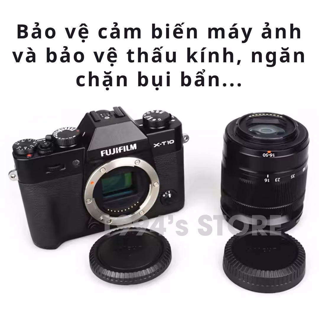 Combo Nắp sau lens, Nắp body cho lens/máy ảnh Fujifilm X mount ( Rear cap, body cap ngàm FX )