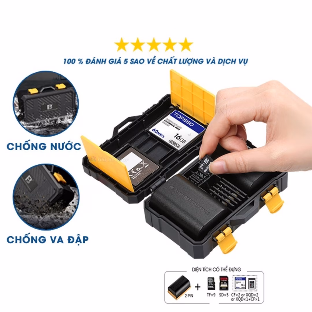 Hộp đựng thẻ nhớ và pin máy ảnh – Chống nước , chống va đập
