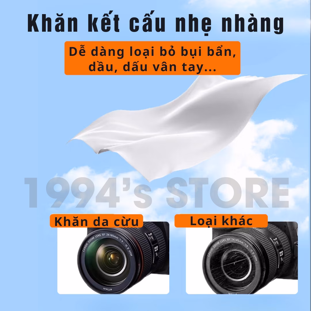 Khăn da cừu vệ sinh lens, lau ống kính máy ảnh, điện thoại (da cừu thật 100%)