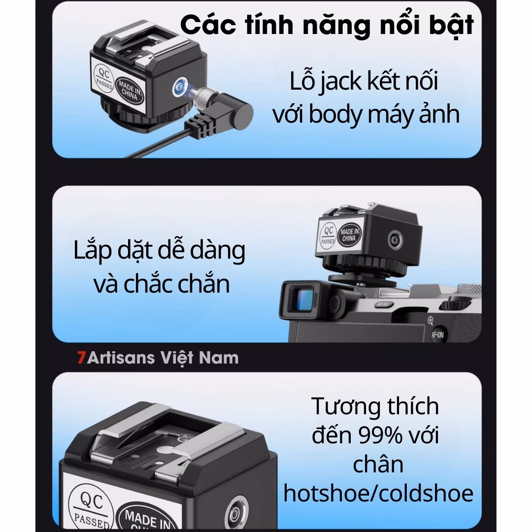 Đế nâng chân Hotshoe/Coldshoe dùng cho các đèn Flash