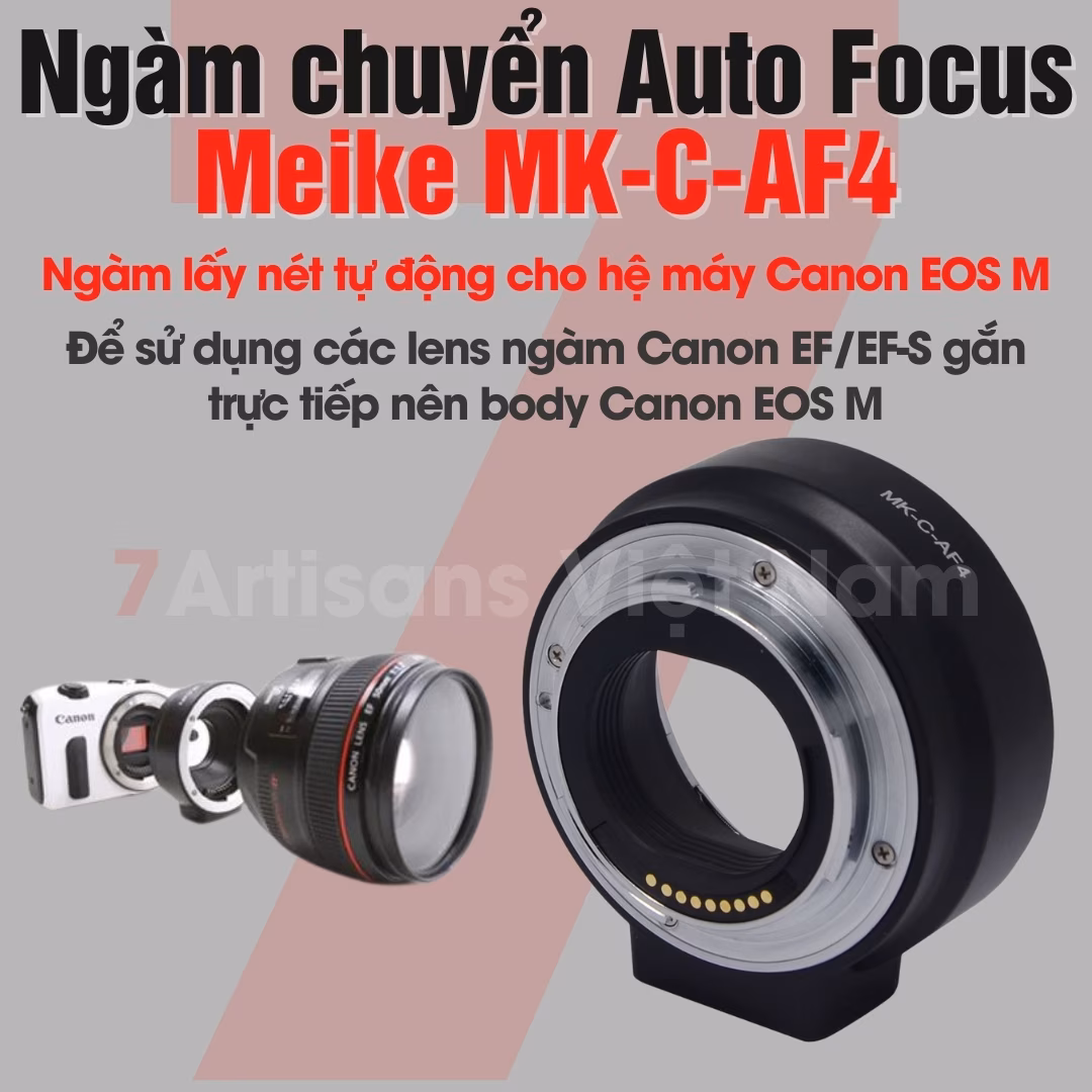 Ngàm chuyển Auto Focus Meike MK-C-AF4 cho Canon EF-EOS M