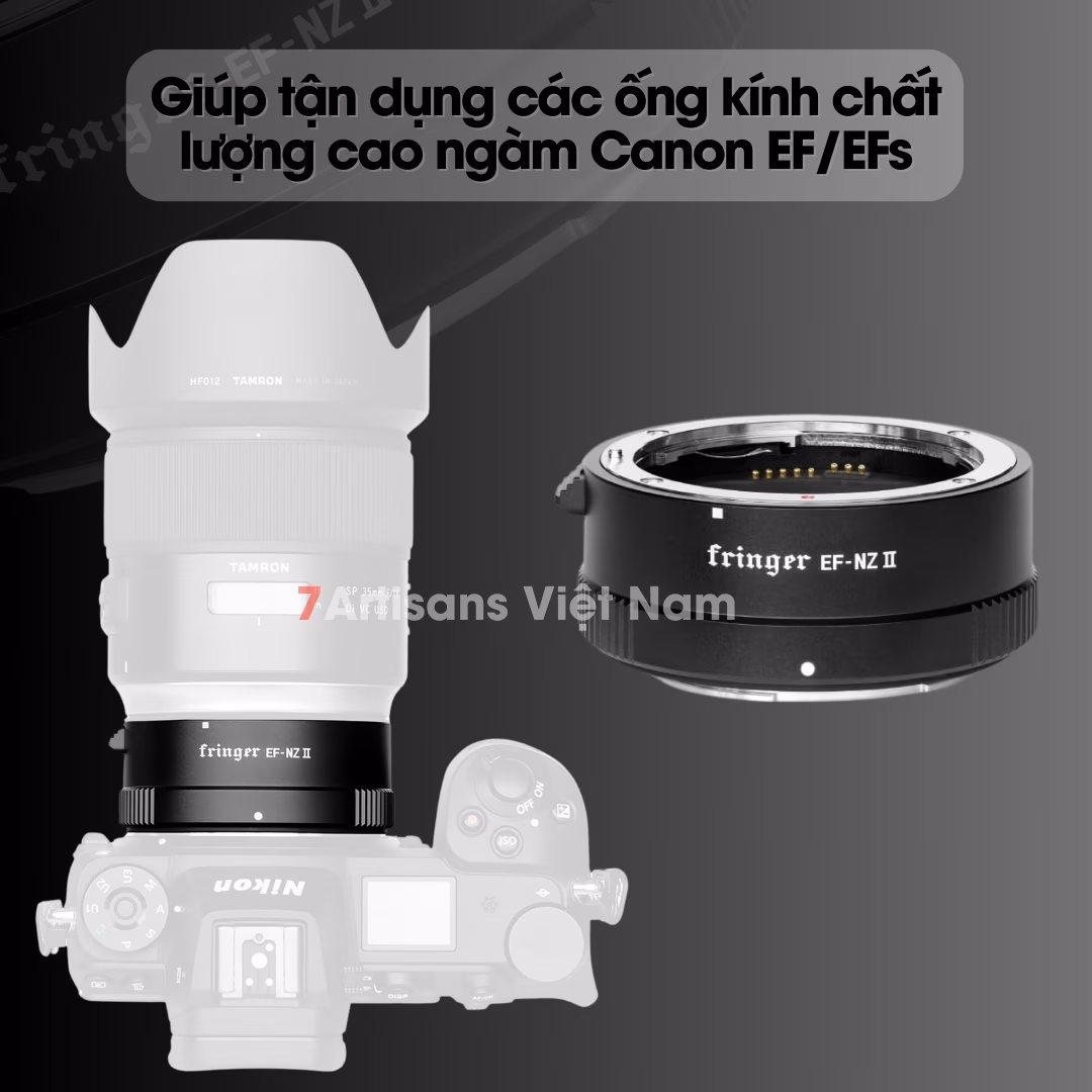 Ngàm chuyển Auto Focus siêu nhanh Fringer EF-NZ II (FR-NZ2) – Lens Canon EF/EFs gắn máy Nikon Z