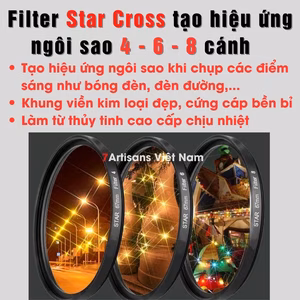 Filter sao StarCross – Kính lọc tạo hiệu ứng tia sao 4-6-8 cánh – Từ 37mm đến 82mm