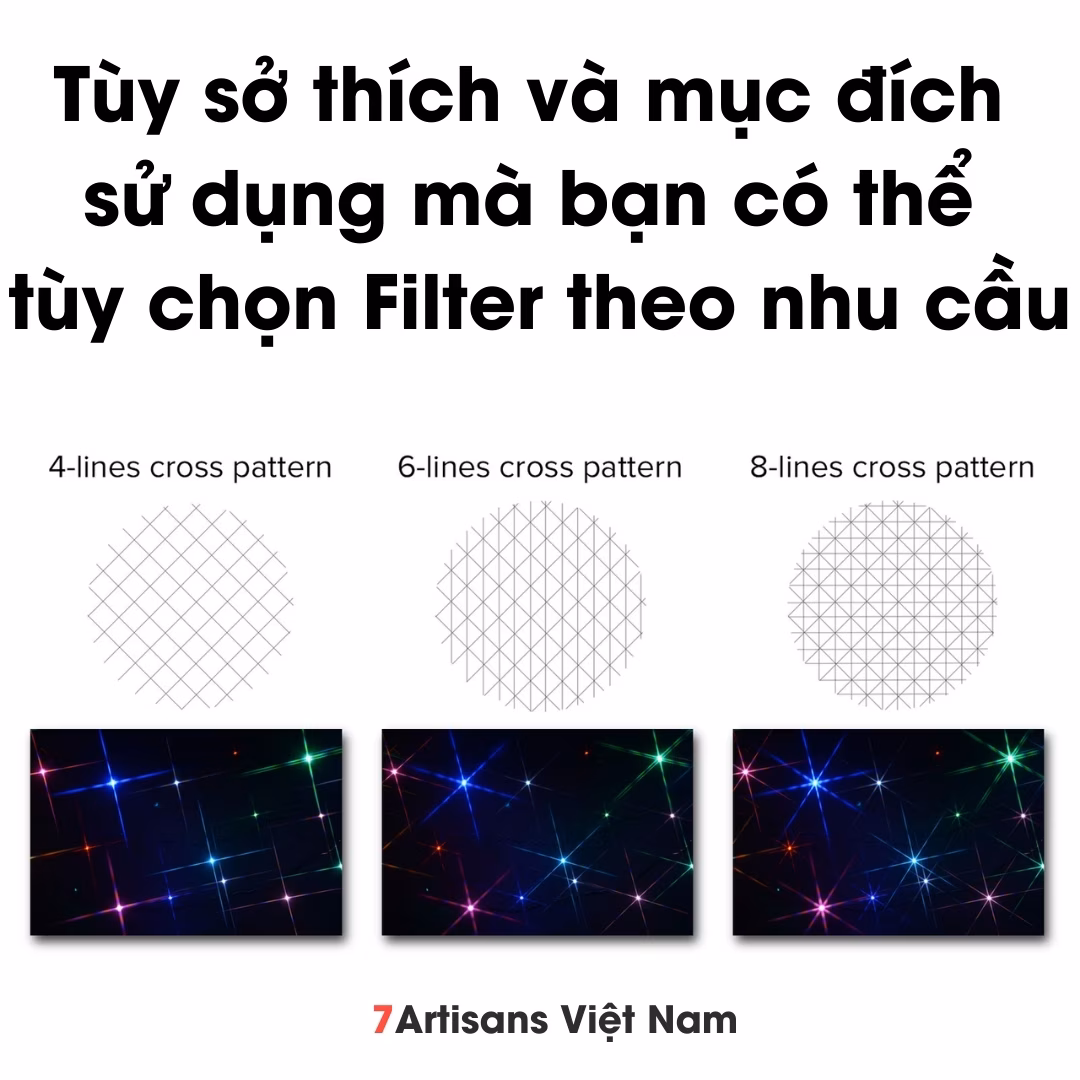 Filter sao StarCross – Kính lọc tạo hiệu ứng tia sao 4-6-8 cánh – Từ 37mm đến 82mm