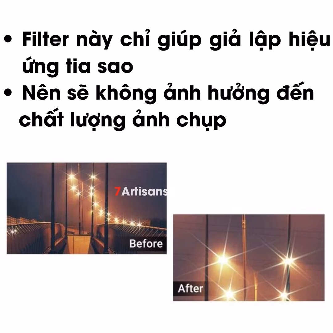 Filter sao StarCross – Kính lọc tạo hiệu ứng tia sao 4-6-8 cánh – Từ 37mm đến 82mm