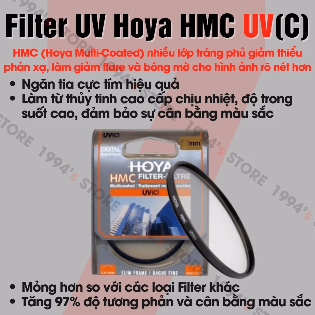 Kính Lọc Filter UV Hoya HMC UV(C) Made in Japan – kích cỡ từ 37mm đến 82mm