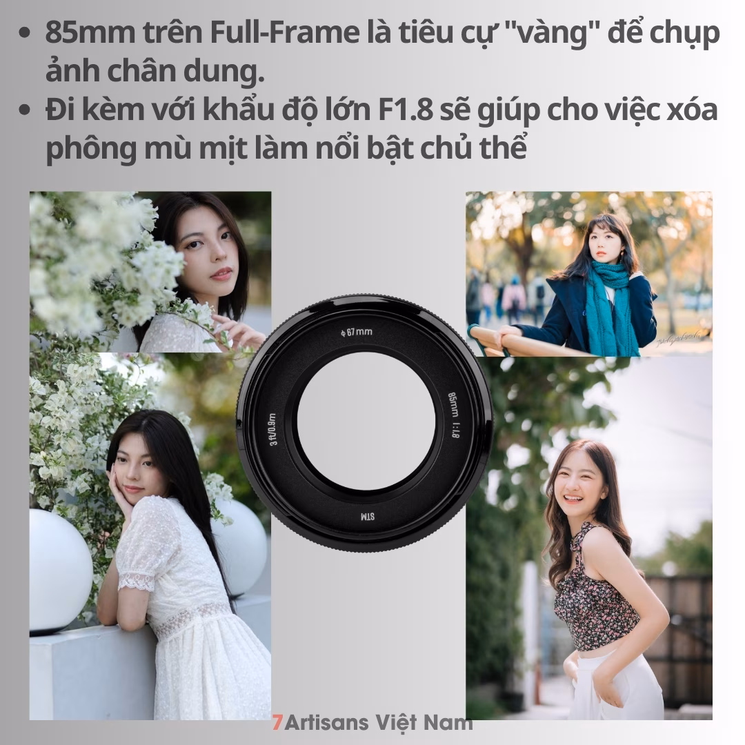 Vistilen 85mm F1.8 Auto Focus cho Canon R/RF