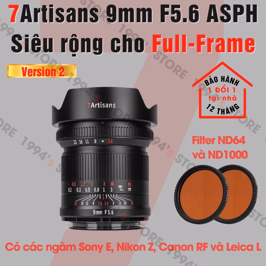 7Artisans 9mm F5.6 Mark II Ultra Wide cho Full-Frame – Lens siêu rộng