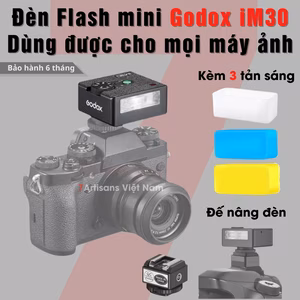 Đèn Flash Godox iM30 nhỏ gọn dùng cho mọi máy ảnh – Chế độ quang học S1/S2, nhiệt độ màu 6500K