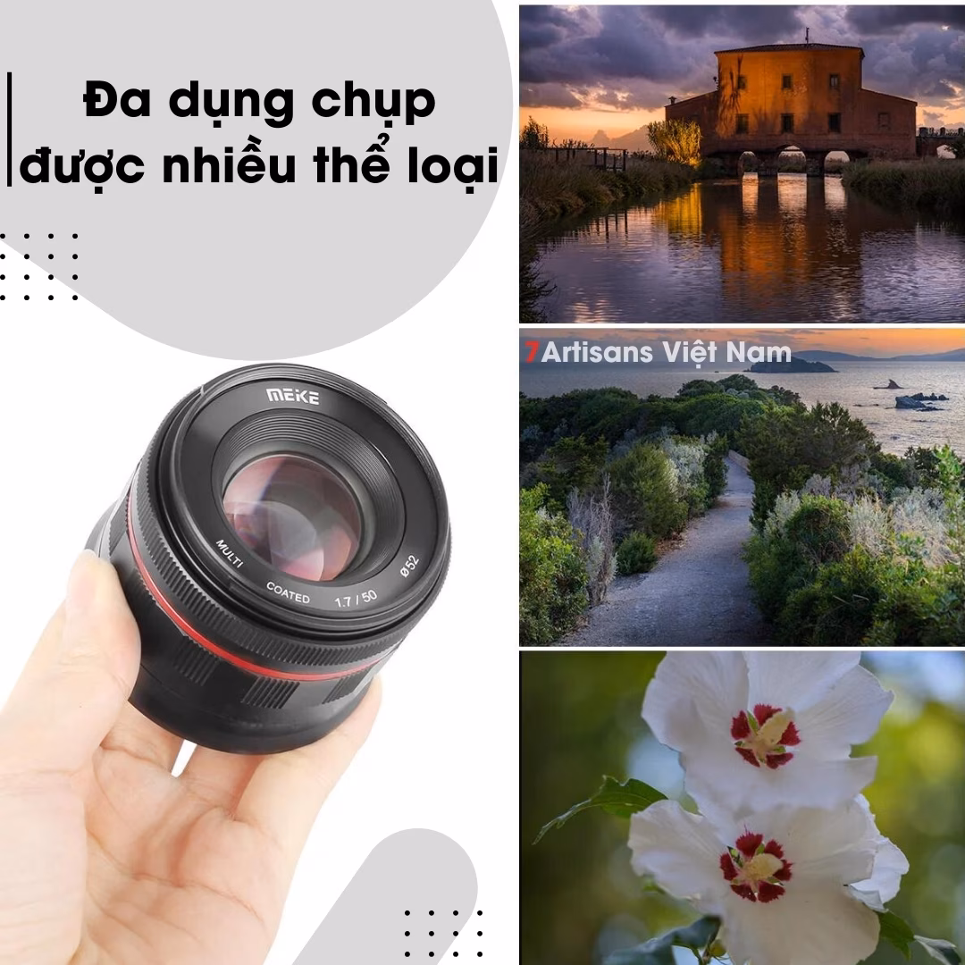 Meike 50mm F1.7 Full-Frame và Crop