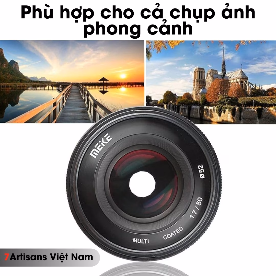Meike 50mm F1.7 Full-Frame và Crop