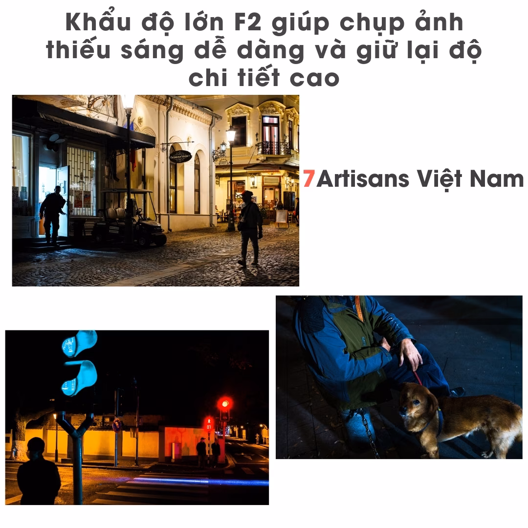 7Artisans 35mm F2.0 Mark II dành cho Leica M Full-Frame – Tặng kèm Hood kim loại và Túi da đựng lens