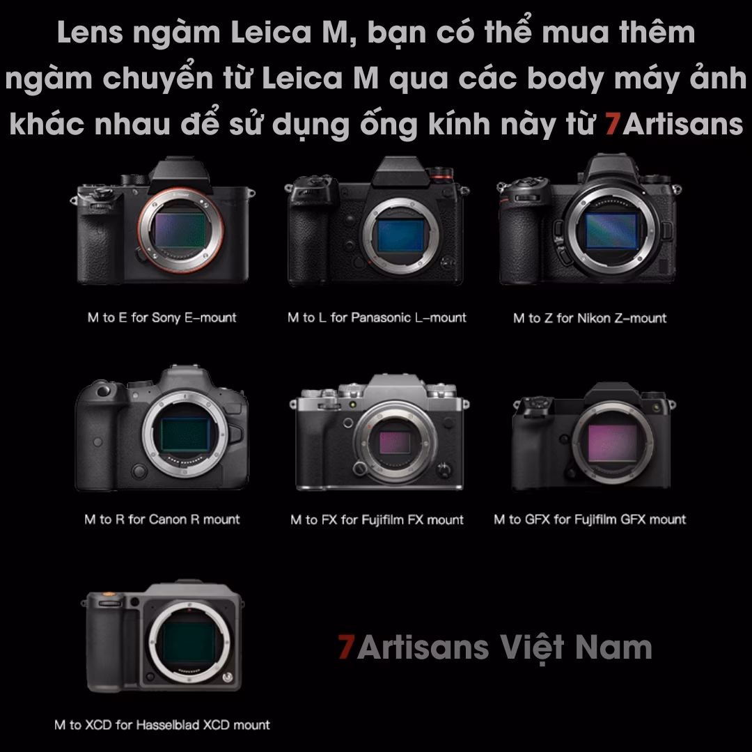 7Artisans 35mm F2.0 Mark II dành cho Leica M Full-Frame – Tặng kèm Hood kim loại và Túi da đựng lens