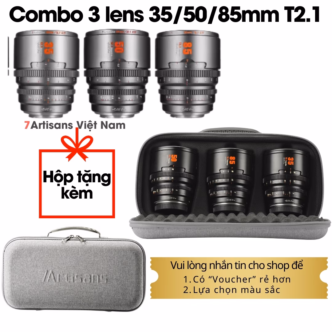Set 3 lens 7Artisans Hope S35 Cine Lens – Ống kính chuyên quay phim 10mm, 16mm, 25mm, 35mm, 50mm và 85mm T2.1 Super35