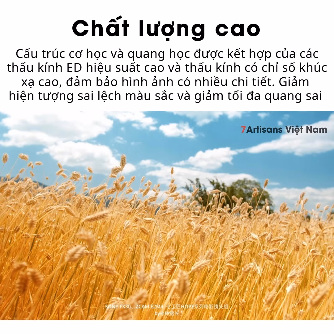 Set 3 lens 7Artisans Hope S35 Cine Lens – Ống kính chuyên quay phim 10mm, 16mm, 25mm, 35mm, 50mm và 85mm T2.1 Super35