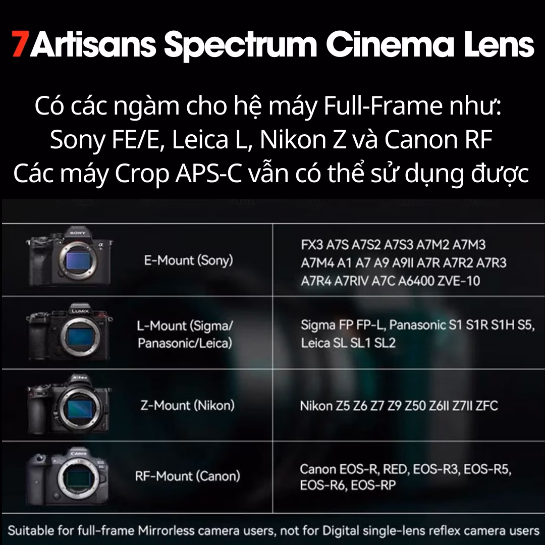 7Artisans 85mm T2.0 – Lens Cine Spectrum cho FullFrame