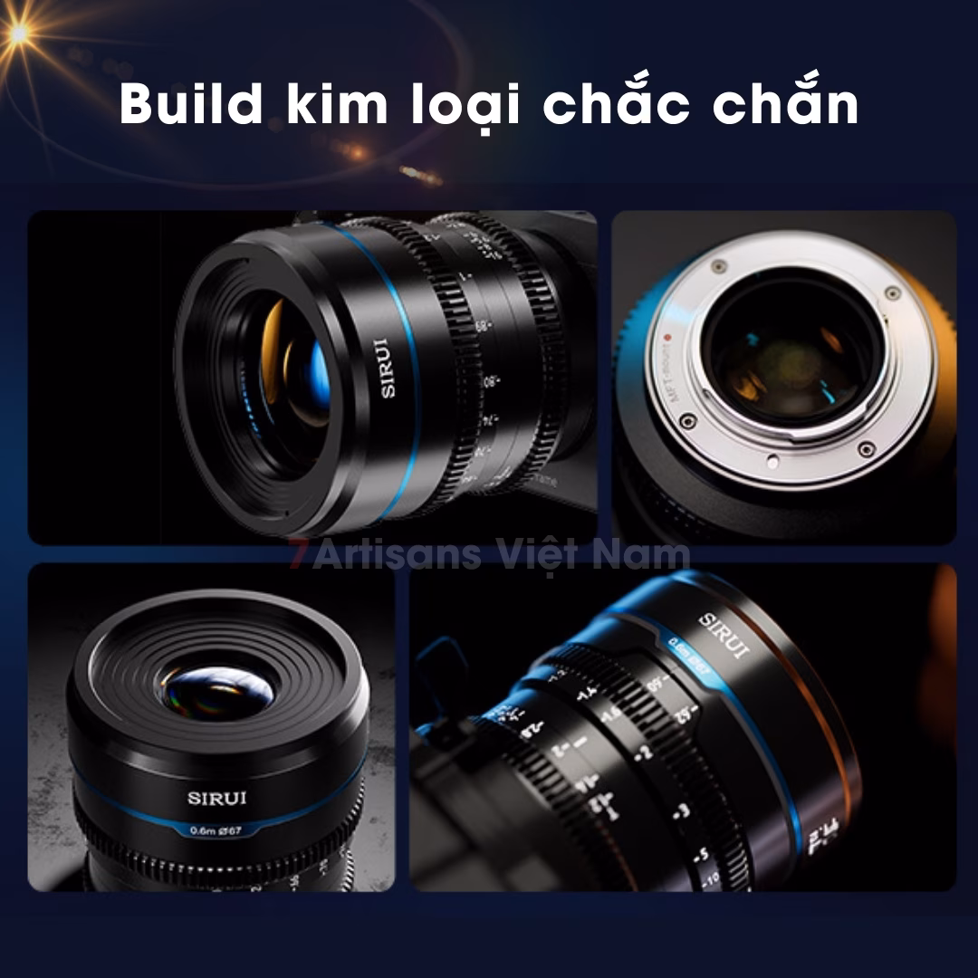 SIRUI Night Walker T1.2 Super35 Frame Cine Lens 24mm T1.2, 35mm T1.2 và 55mm T1.2