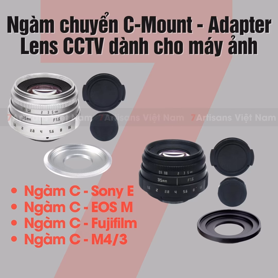 Ngàm chuyển C-Mount - Adapter lens CCTV