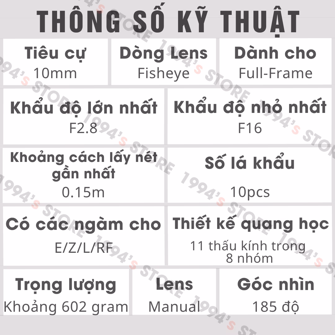 Ống kính 7Artisans 10mm F2.8 II Full Frame
