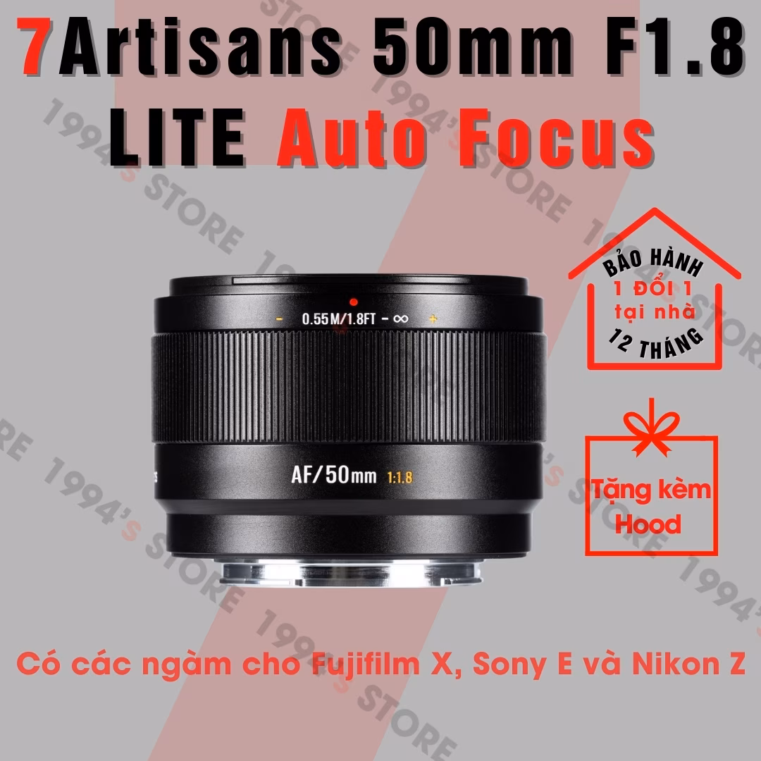 Ống kính 7Artisans 50mm F1.8 AF Lite cho Sony/Fujifilm/Nikon