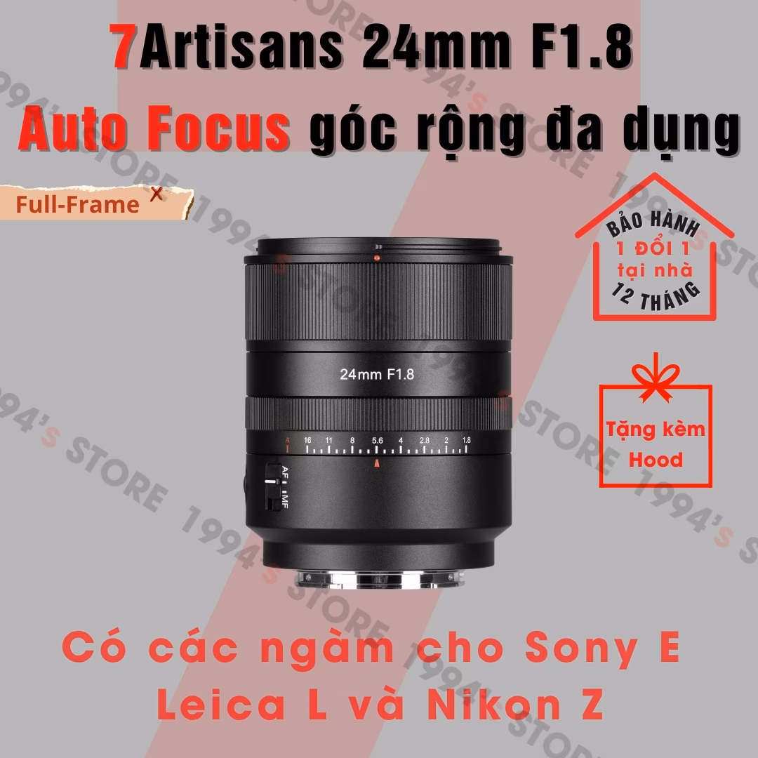 7Artisans 24mm F1.8 Auto Focus Full-Frame lens góc rộng đa dụng