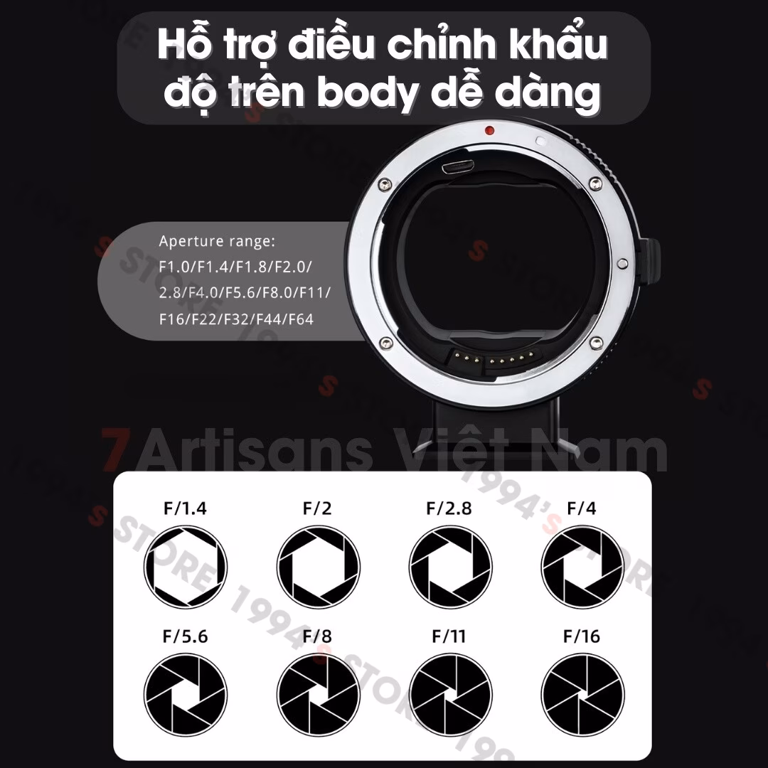 ngàm 7artisans ef eos r bảo hành chính hãng