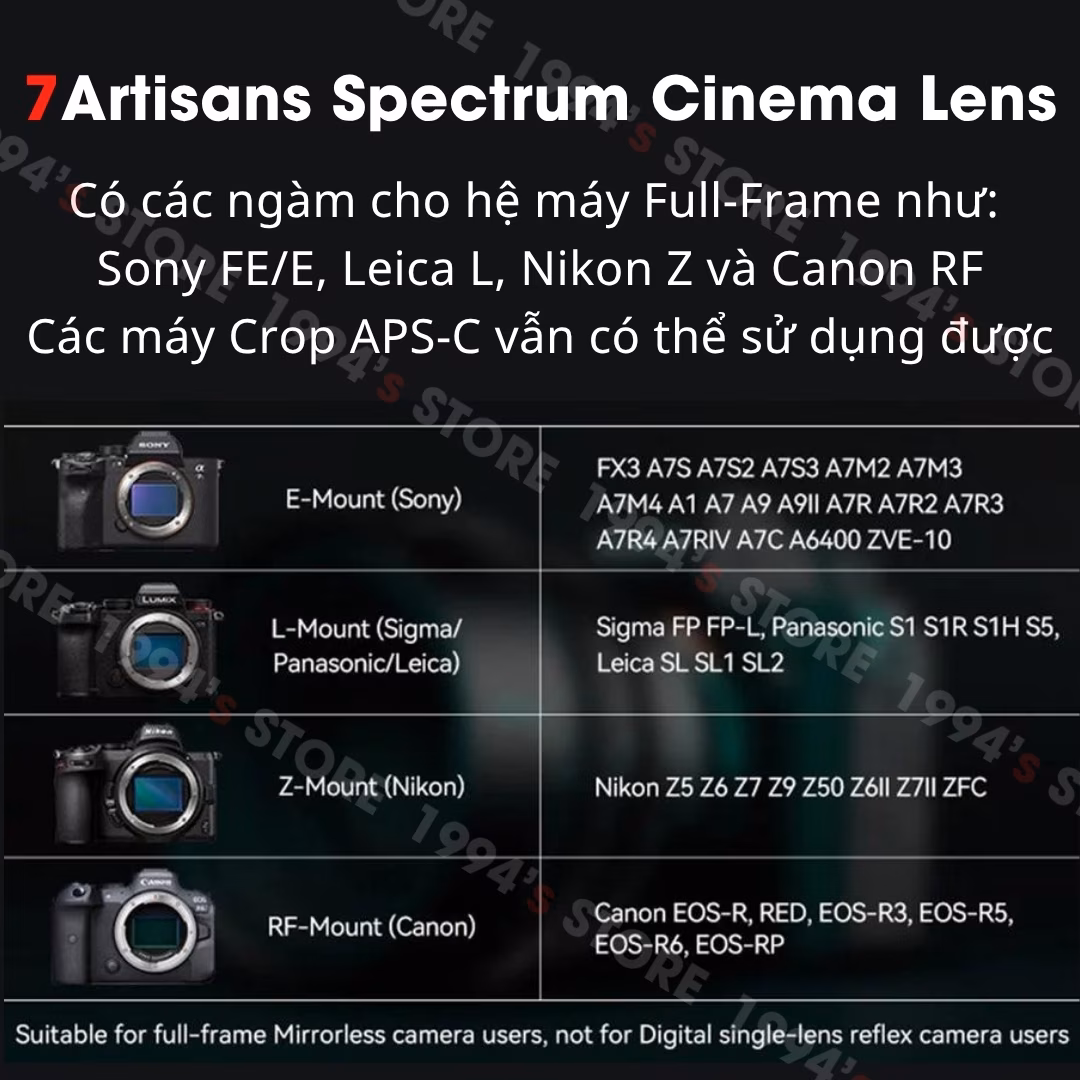 Bộ 4 lens quay phim 7Artisans Spectrum