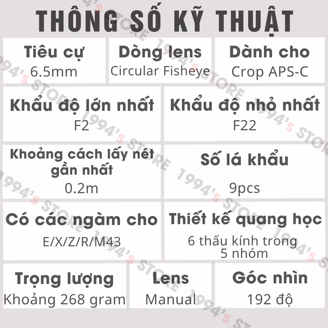 Ống kính AstrHori 6.5mm F2 Circular Fisheye chính hãng