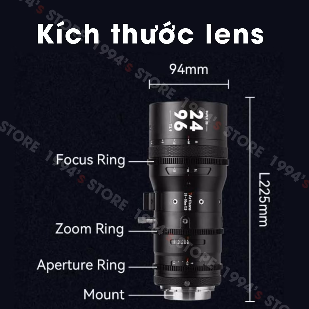 7Artisans 24-96mm T2.9 cho Super35