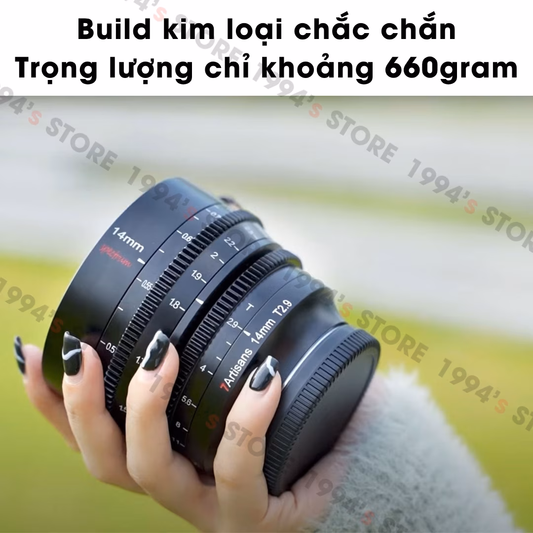 Lens Cine 14mm T2.9 10 lá khẩu tạo bokeh đẹp