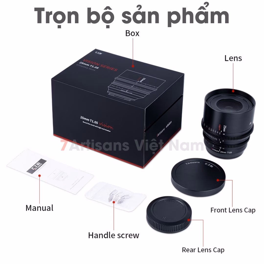 Lens Cine phi 82mm đồng bộ bộ Vision APS-C