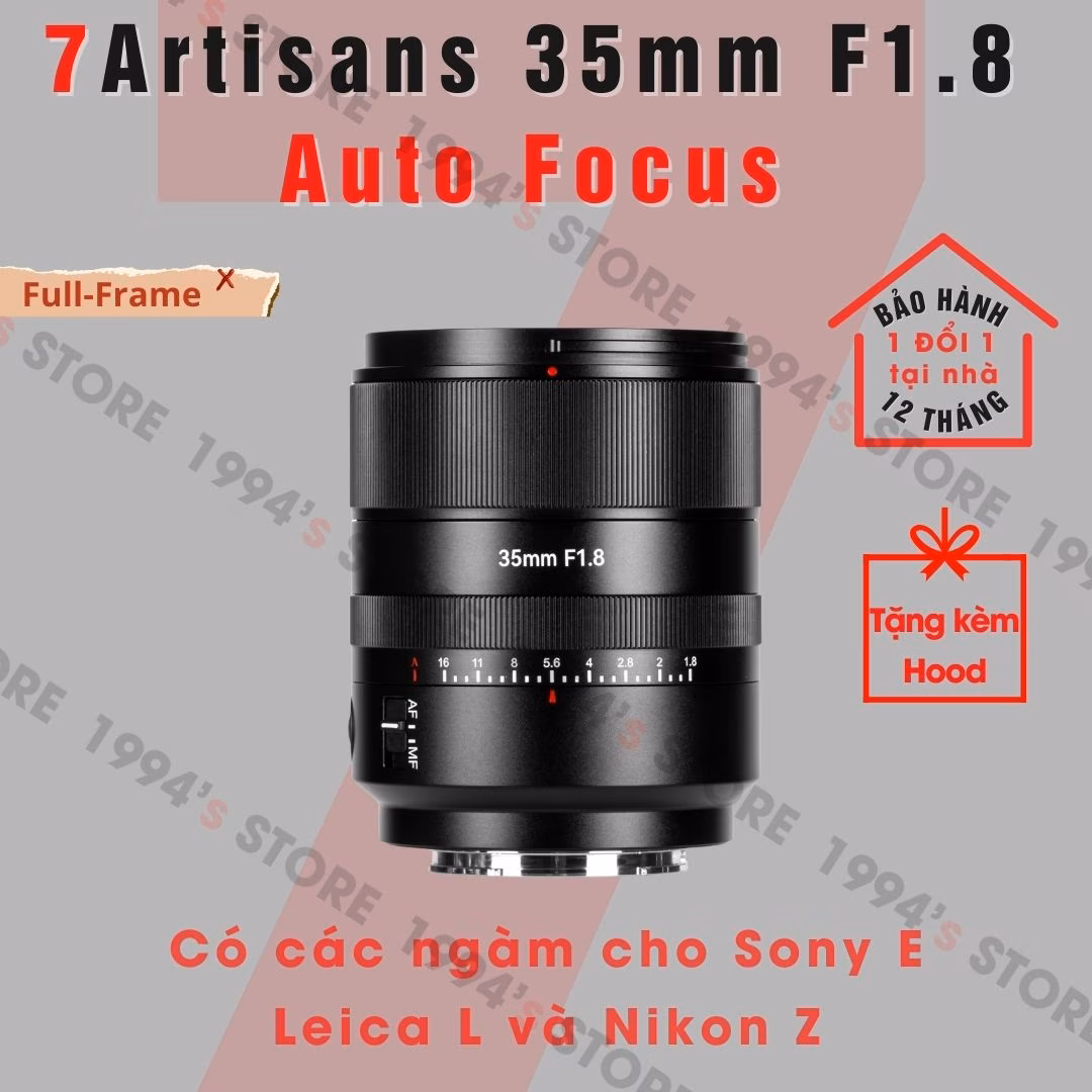 7Artisans 35mm F1.8 AF Full-Frame Sony E/Nikon Z/Leica L