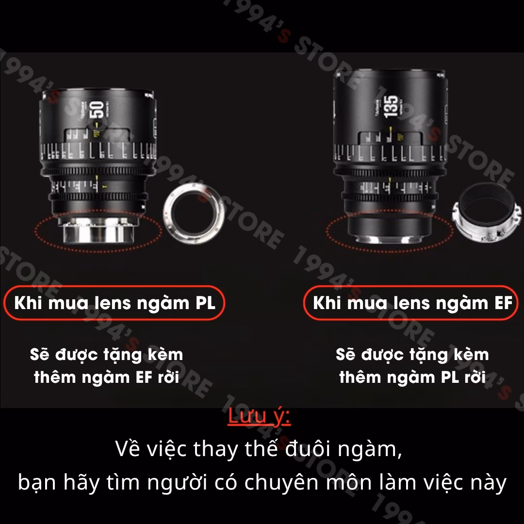 Lens Cine ngàm PL tặng kèm đuôi ngàm EF