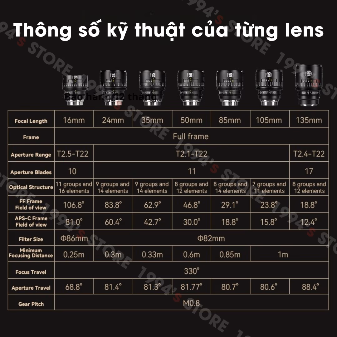 7Artisans 85mm T2.1 Infinite Vision Cine chính hãng