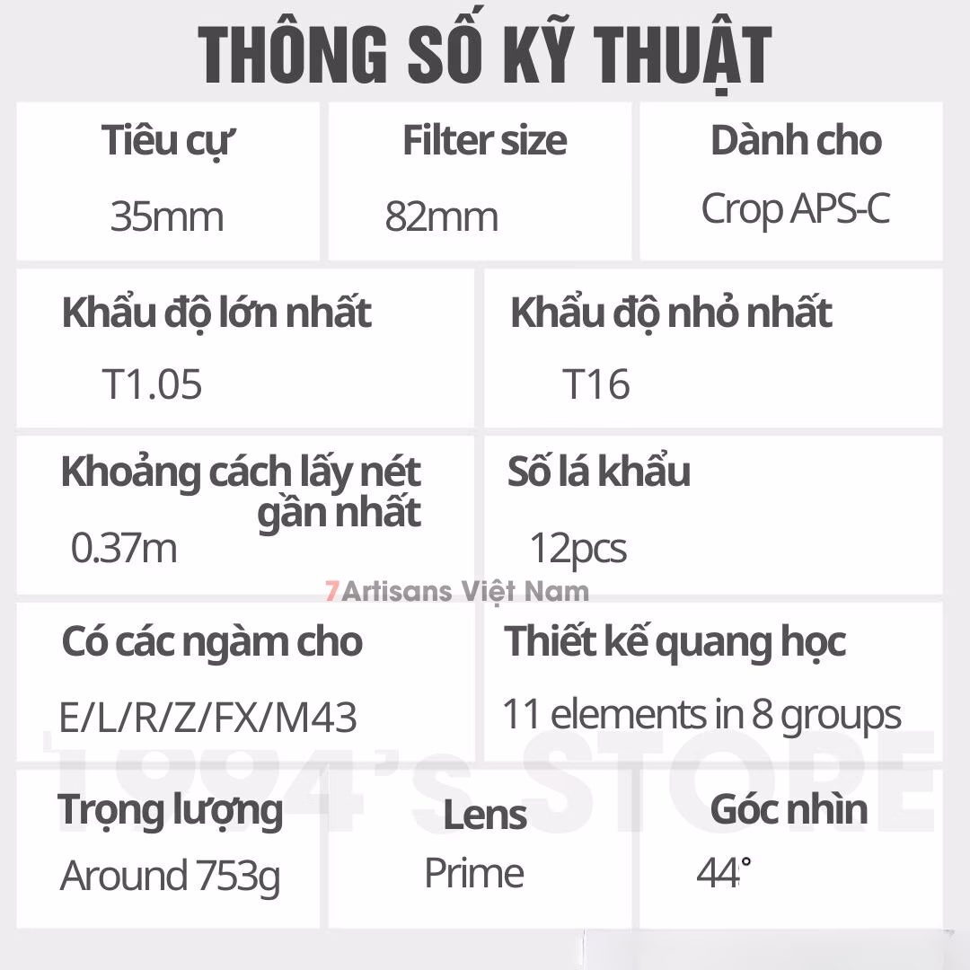 Có nên mua lens Cine 7Artisans 35mm T1.05